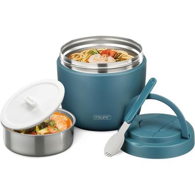 Itslife Thermobehälter für Essen 970ml, Edelstahl Warmhaltebehälter mit Löffel