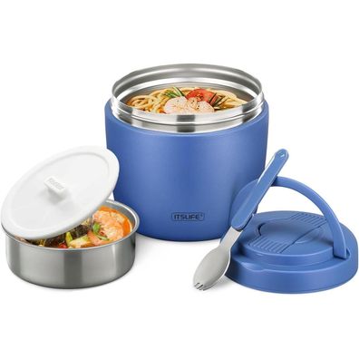 Itslife Thermobehälter für Essen 970ml Edelstahl, Warmhaltebehälter mit Löffel