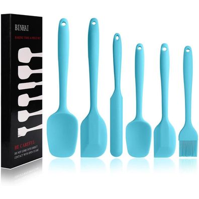 Binhai 6-teiliges Silikon Spatel Set - Hitzebeständig, Antihaft, Edelstahlkern