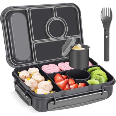 Amathley Brotdose Kinder mit 5 Fächern, 1300ML Bento Box für Erwachsene