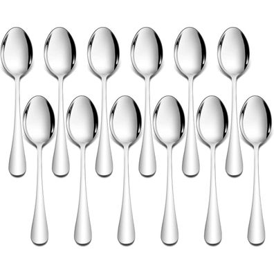 Herogo Esslöffel Set, 12 Stück Edelstahl Suppenlöffel, 20cm, gebogener Griff