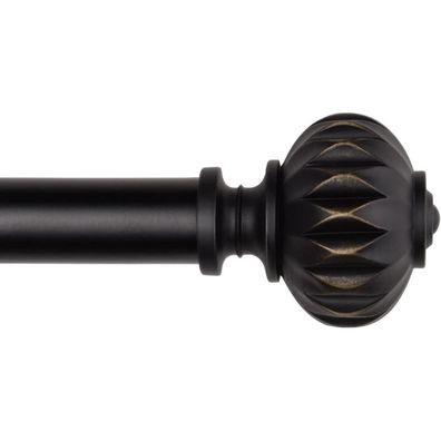 SZXIMU Ausziehbare Gardinenstange 91-182 cm Schwarz, 25.4 mm Durchmesser