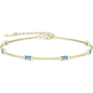LOUISA SECRET Damen Armband 925 Sterling Silber 14k Vergoldet mit Zirkonia