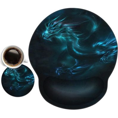 newplenty Mauspad mit Handauflage und Gelkissen, ergonomisches Mousepad mit