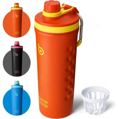BOTTLE BOTTLE Edelstahl Shaker 26oz mit Mischkugel - Protein Shaker, BPA-frei