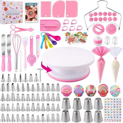 Nifogo 356-teiliges Torten Zubehör Set: Kuchen Dekorieren mit drehbarer