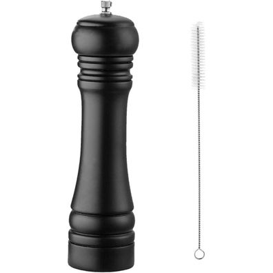 BINHAI Pfeffermühle aus Eichenholz, schwarz, manuell verstellbar mit