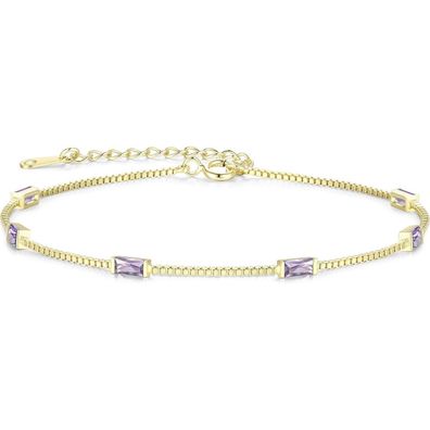 LOUISA SECRET Damen Armband 925 Sterling Silber Vergoldet mit Zirkonia