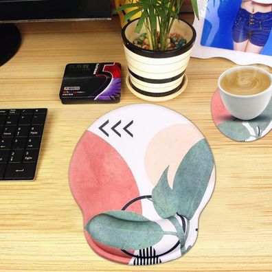 newplenty Ergonomisches Mauspad mit Handauflage und Gelkissen, Morandi Malerei