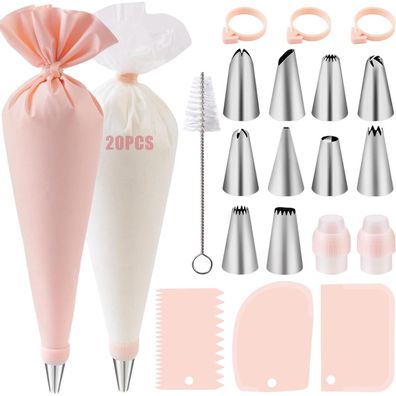 Nifogo Spritzbeutel Set mit 40 Tüllen und Zubehör für Torten und Cupcakes