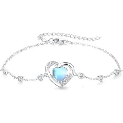 GW Damen Armband mit Herz Anhänger Zirkonia Silberarmband Schmuck Geschenk für