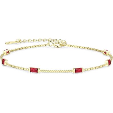 LOUISA SECRET Damen Armband 925 Sterling Silber Vergoldet mit Zirkonia