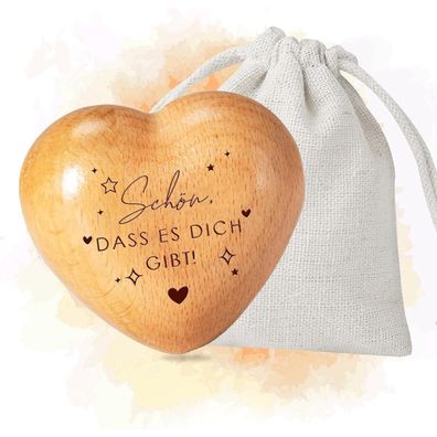 Sugeru Handschmeichler Holz Herz mit Gravur "Du schaffst das"