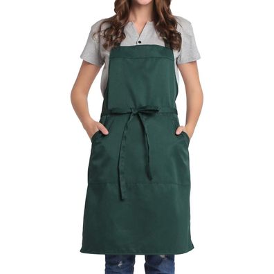 BIGHAS Verstellbare Kochschürze mit Tasche, Extra Lange Bänder, XL Grün, für