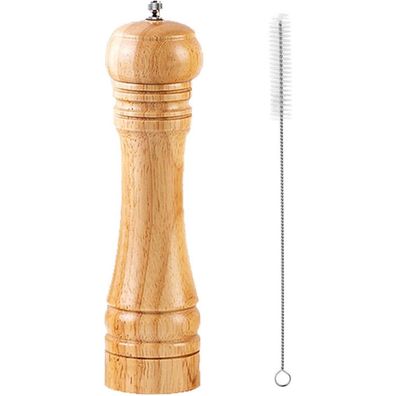 BINHAI Pfeffermühle aus Holz, 20,3 cm - Verstellbares Mahlwerk für frische