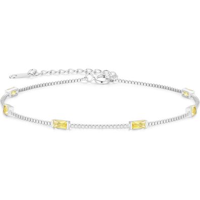 LOUISA SECRET Damen Armband 925 Sterling Silber Gold Verstellbar mit Zirkonia
