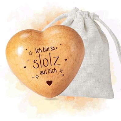 Sugeru Handschmeichler Holz Herz "Du schaffst das" - Motivationsgeschenk