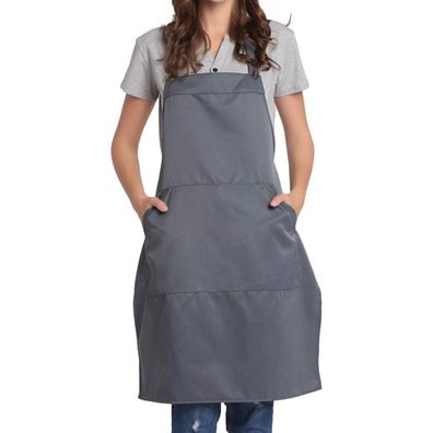 BIGHAS Verstellbare Schürze mit Tasche und extra langen Bändern für Damen und