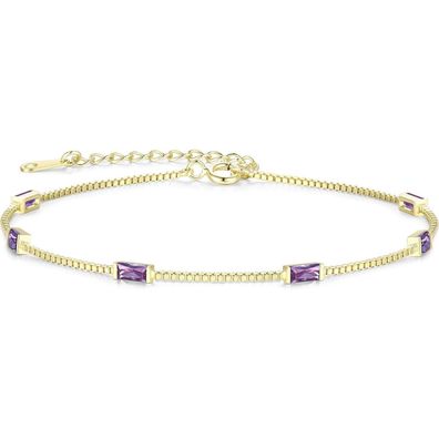 LOUISA SECRET Damen Armband 925 Sterling Silber Vergoldet mit Zirkonia