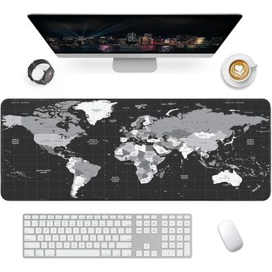 Giecy Gaming Mauspad XXL Weltkarte 800x300mm - Rutschfeste Schreibtischunterlage