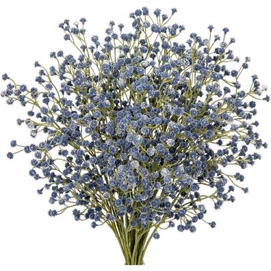10 Stück Künstliches Schleierkraut (Gypsophila) Kunstblumen, 60cm, Blau