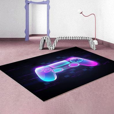 DYOUen Gamer Teppich 100x150cm, 3D Controller Design, Rutschfest, Waschbar, für