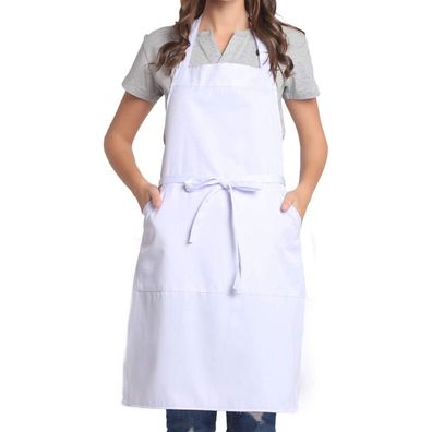 BIGHAS Verstellbare Kochschürze mit Tasche und extra langen Bändern für Damen