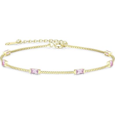 LOUISA SECRET Damen Armband 925 Sterling Silber Vergoldet mit Zirkonia