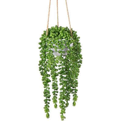 Briful Künstliche Hängepflanze Gefrostet Senecio Hänger Sukkulenten, 35.5 cm