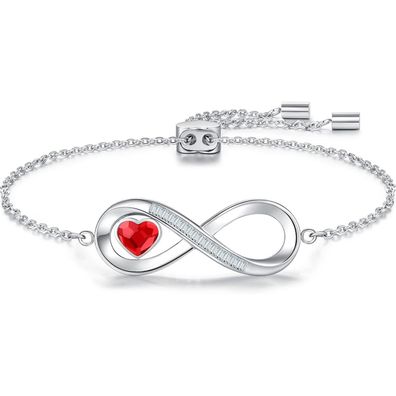 LOUISA SECRET Damen Halskette mit Infinity Herz Anhänger, 925 Silber