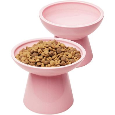 CEEFU Erhöhte Keramik-Katzenfutterschüssel, 2 extra breite Näpfe