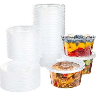 Surflyee 50 Stück Aufbewahrungsdosen mit Deckel, 450ML 16OZ Frischhaltedosen