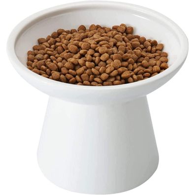 CEEFU Extra breiter Keramik-Katzennapf, 15,7cm erhöht, flacher Boden