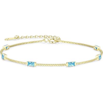 LOUISA SECRET Damen Armband 925 Sterling Silber 14k Vergoldet mit Zirkonia
