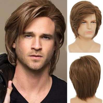 Beweig Herren Kurzhaarperücke Braun Synthetik Cosplay Halloween Y8072-Braun