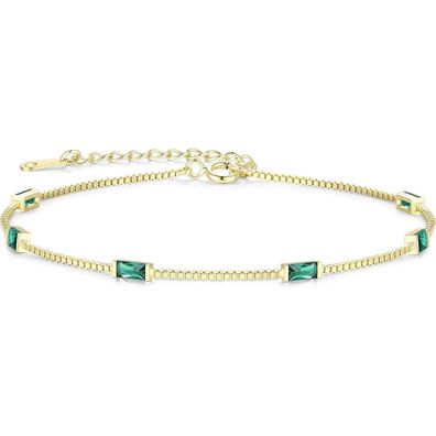 LOUISA SECRET Damen Armband 925 Sterling Silber 14k Vergoldet mit Zirkonia