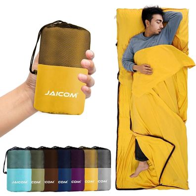 JAICOM Ultraleichter 2in1 Hüttenschlafsack aus Mikrofaser, ideal für Reisen und