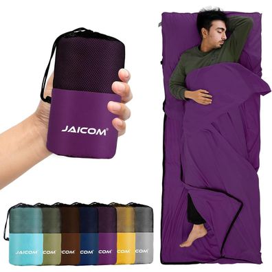 JAICOM Hüttenschlafsack, ultraleicht & 2in1, Mikrofaser, ideal für