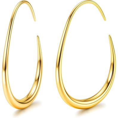 Adramata Damen Creolen aus Edelstahl - 18 Karat Gold/Weißgold/Roségold