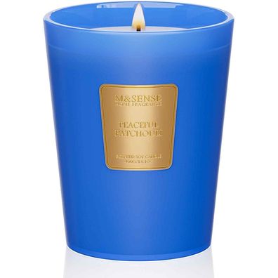 M&SENSE Duftkerze im Glas Pazifisches Patchouli, 400g Sojawachskerze, 75 Std