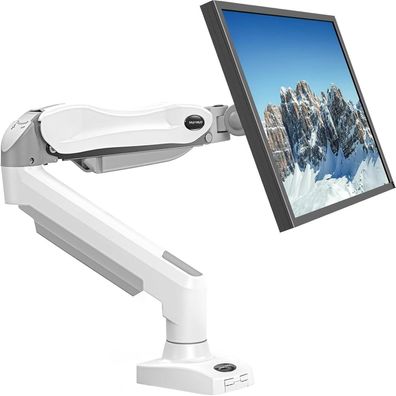 HUANUO Monitor Halterung Weiß für 13-32 Zoll Bildschirme, Gasfeder Arm, VESA