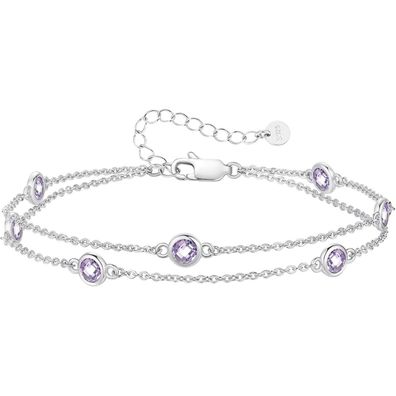 LOUISA SECRET Pferdeaugen Armband Damen 925 Sterling Silber Zirkonia Gold