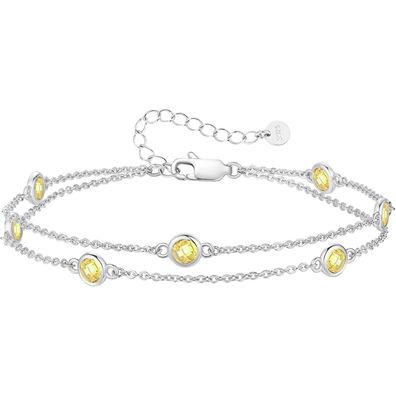 LOUISA SECRET Pferdeaugen Armband Damen 925 Sterling Silber Zirkonia Gold