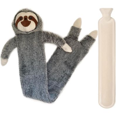 Siyecioa Wärmflasche Lang mit Weichem Bezug, Groß 2L Flauschig, Kuscheltier