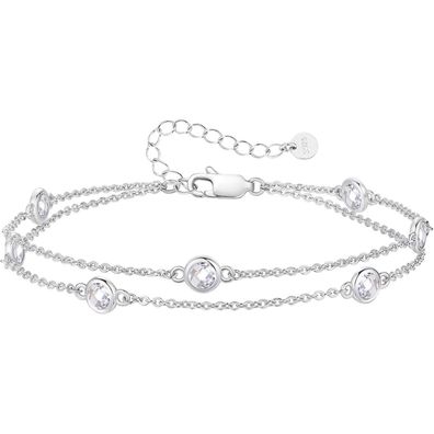 LOUISA SECRET Damen Armband 925 Sterling Silber Zirkonia Gold Verstellbar