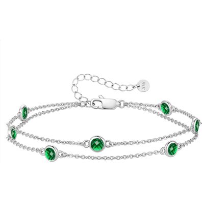 LOUISA SECRET Damen Armband 925 Sterling Silber Zirkonia Gold Verstellbar