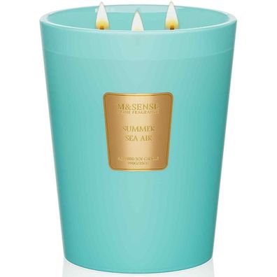 M&SENSE Sommer Meeresbrise Duftkerze im Glas groß, 990g XL 3-Docht