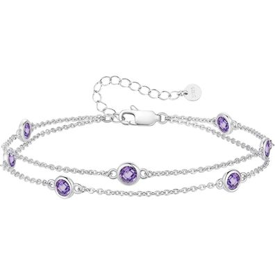 LOUISA SECRET Damen Armband 925 Sterling Silber Zirkonia Gold Verstellbar