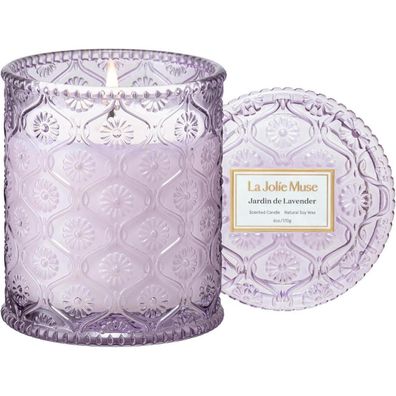 La Jolíe Muse Duftkerze im Glas Lavendel Flieder - 170g, 40 Stunden Brenndauer