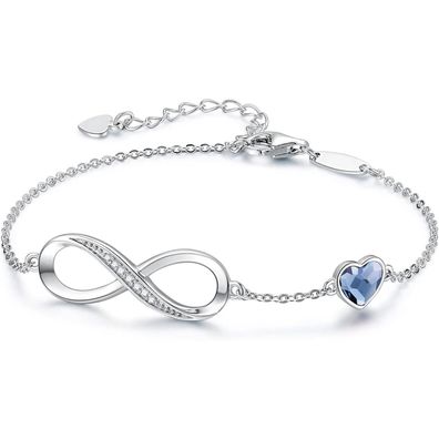 LOUISA SECRET Infinity Armband Damen 925 Sterling Silber Rosegold Edelstahl